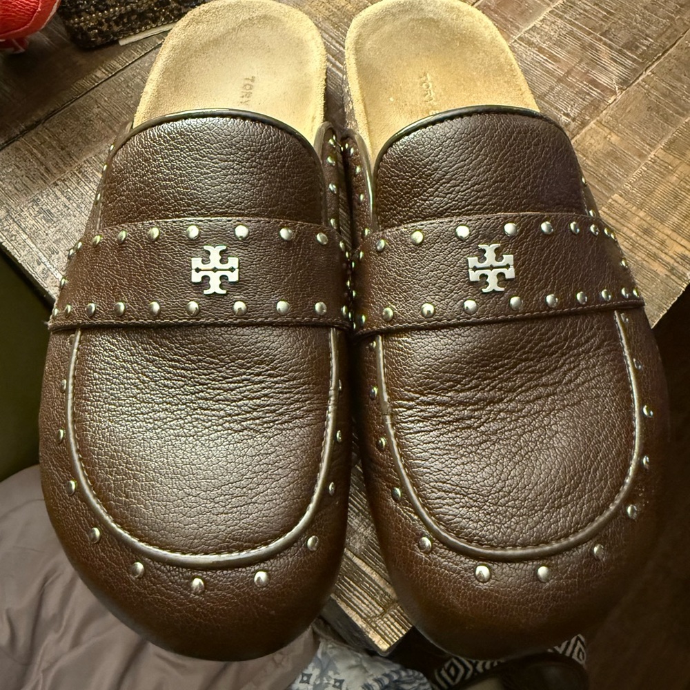 Tory Burch Brown Studded Loafers